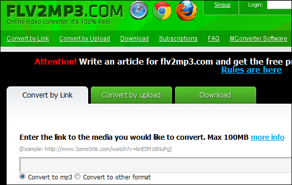 It also gives you the option to download desktop software for you to get and convert video into other formats, but that is a different story.