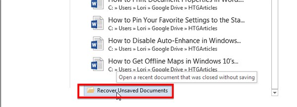 How Often Does Microsoft Word Autosave Location 2010
