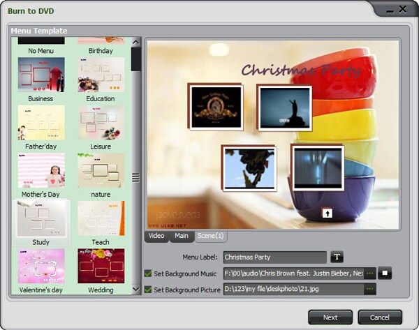 Select an output video format