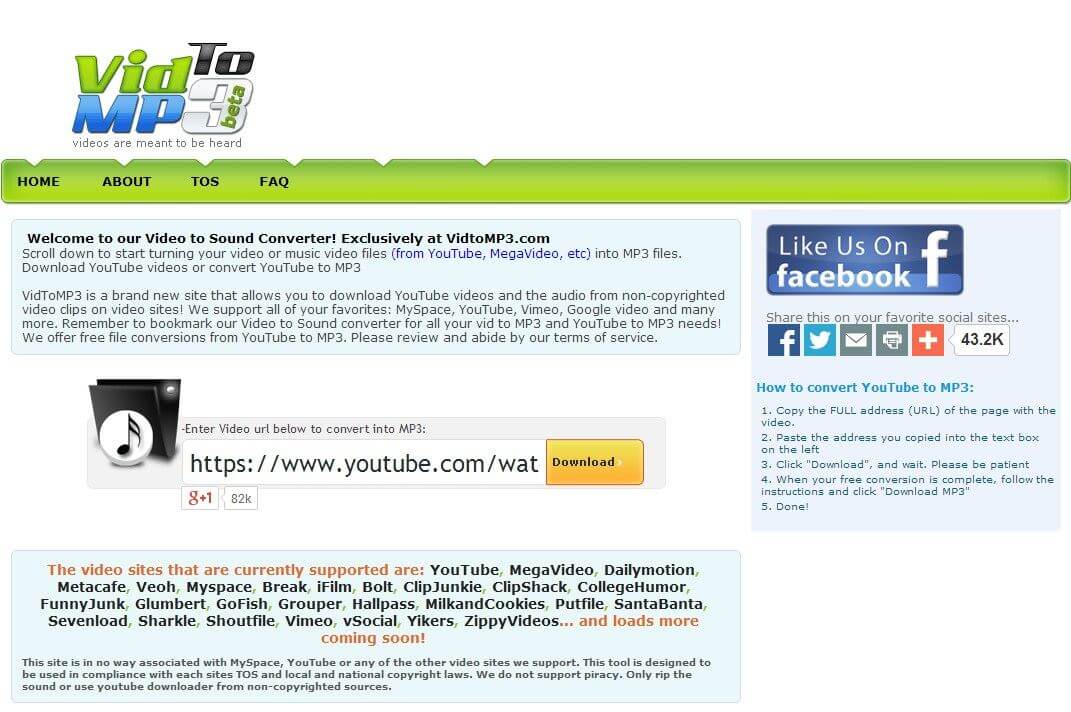 Part 1: Top 10 Free YouTube to MP3 Online Converter