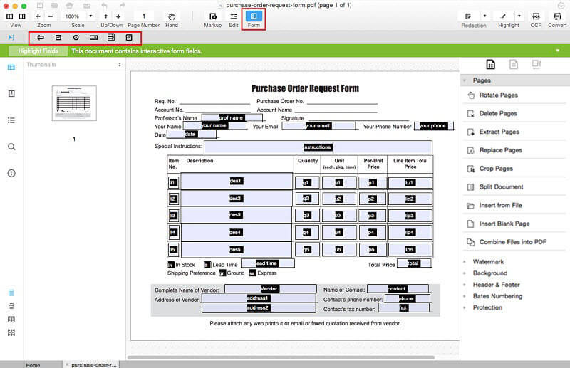 free pdf forms creator for mac