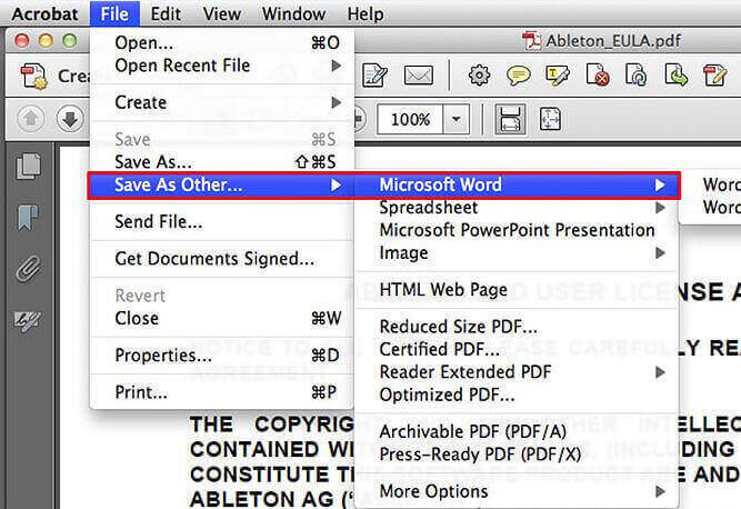 Acrobat Reader To Word Converter Online