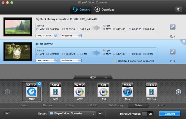 iSkysoft Video Converter for Mac 2.6.1