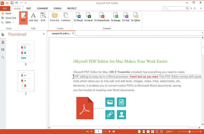 button to add words and sentences to the pdf file