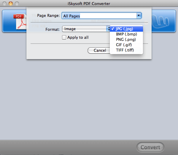 Choose Word Doc format as the output format prior to converting the PDF to Word on your iMac or Macbook. Click "OK" to confirm the output format setting.