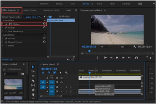 rotation vidéo dans premiere pro