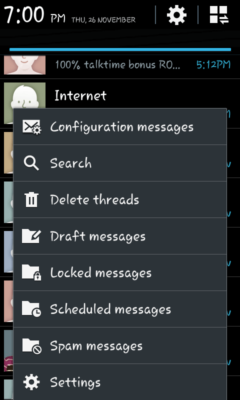 delete text message on android