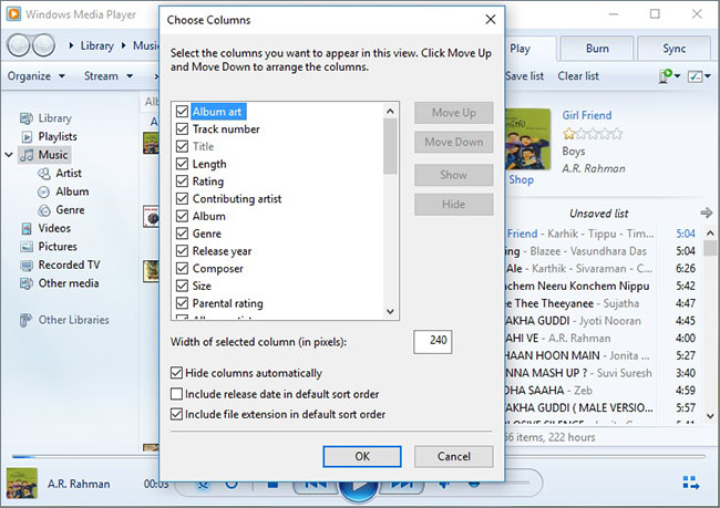 éditer des chansons mp3 dans Windows Media Player