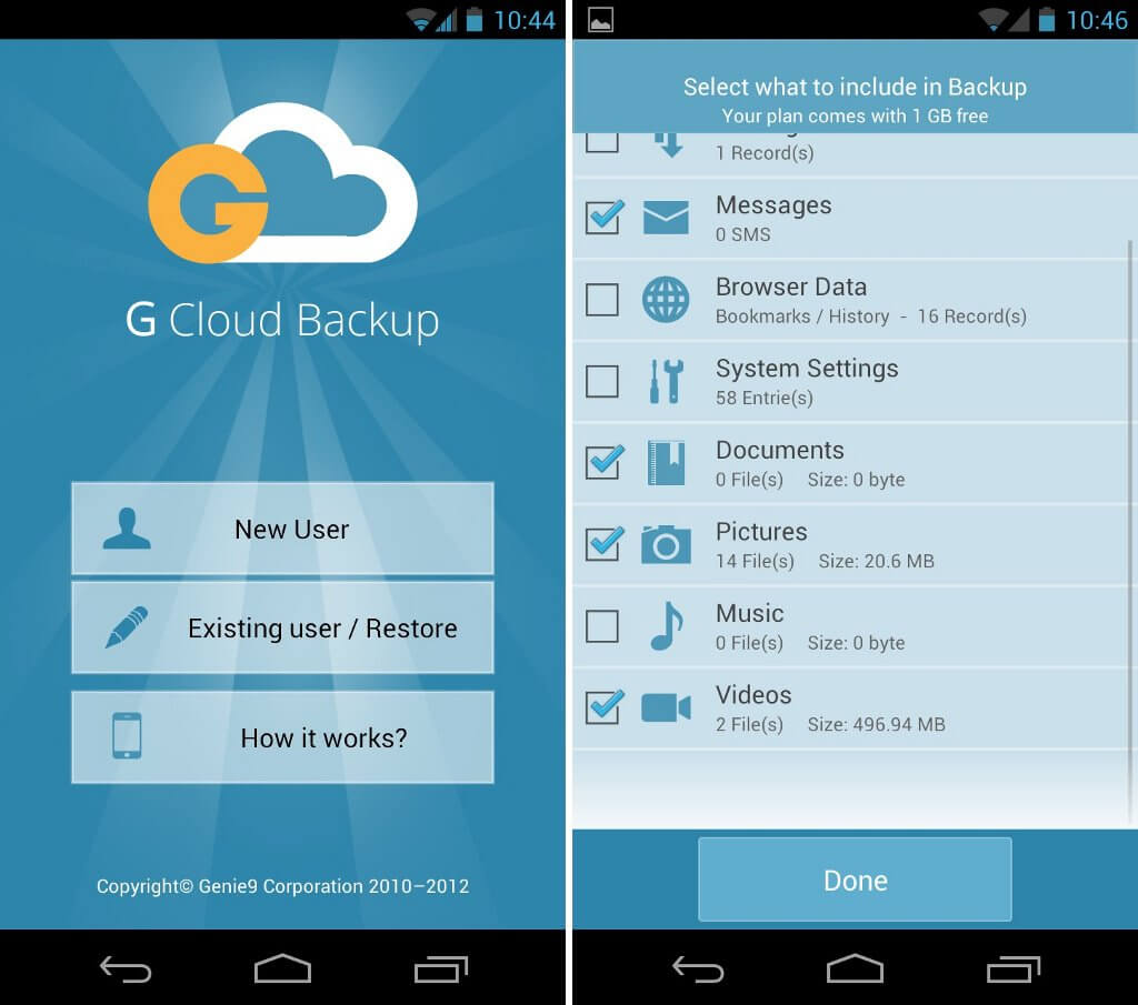 g cloud backup