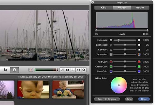 correction des couleurs imovie