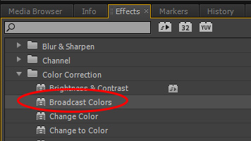 Premiere Broadcast colors effect