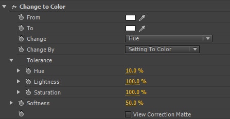 Premiere Change to color effect