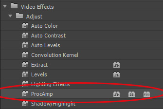 Premiere ProcAmp effect