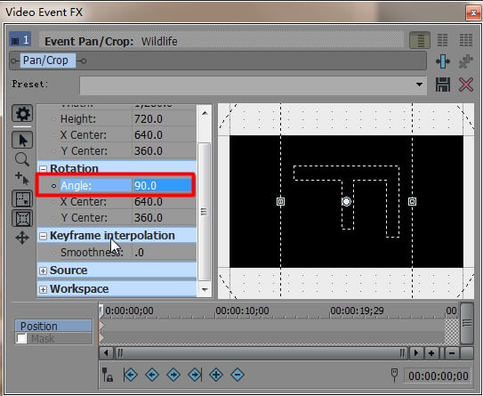 how to rotate video in sony vegas