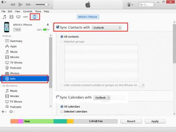 copy contacts from iphone to pc