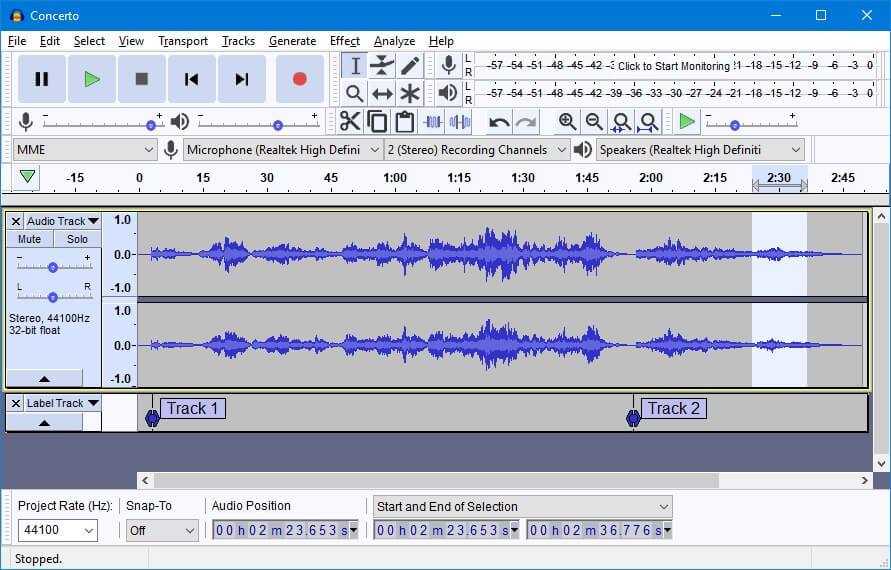 logiciel de mixage sonore audacity 