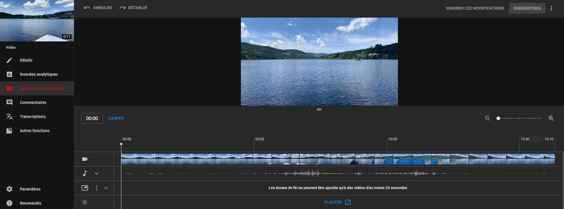 faire montage une video youtube