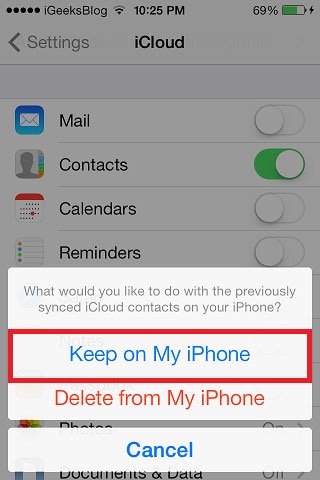 retrieve contacts from icloud