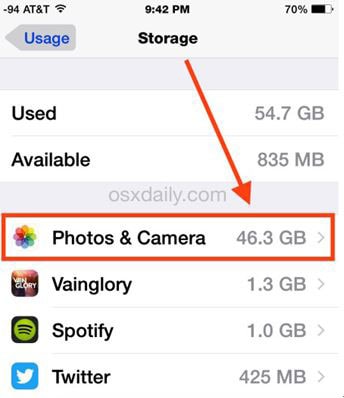 check photos storage