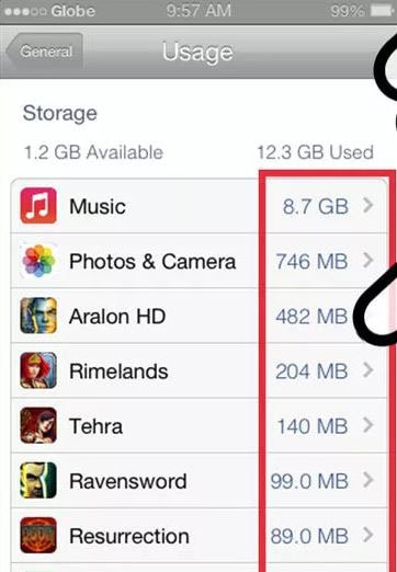 check iphone app memory usage