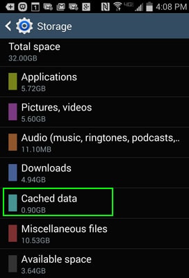 choose Cached data