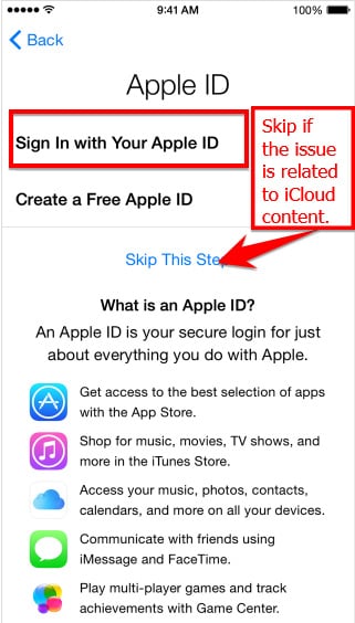 enter apple ID
