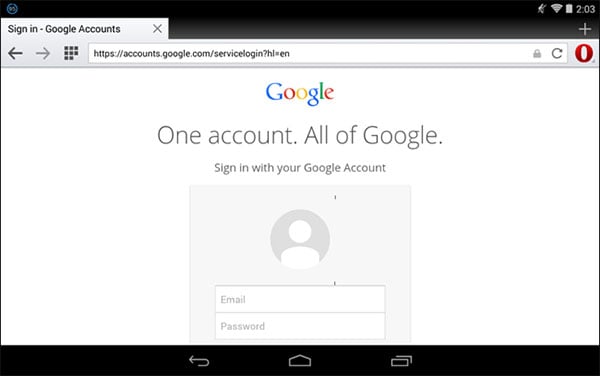 log in to your Google account