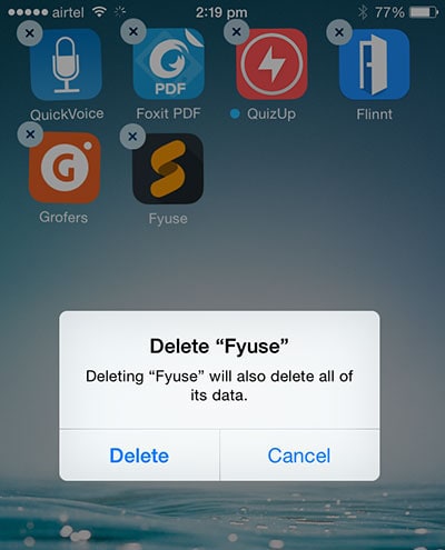 delete app update on iphone