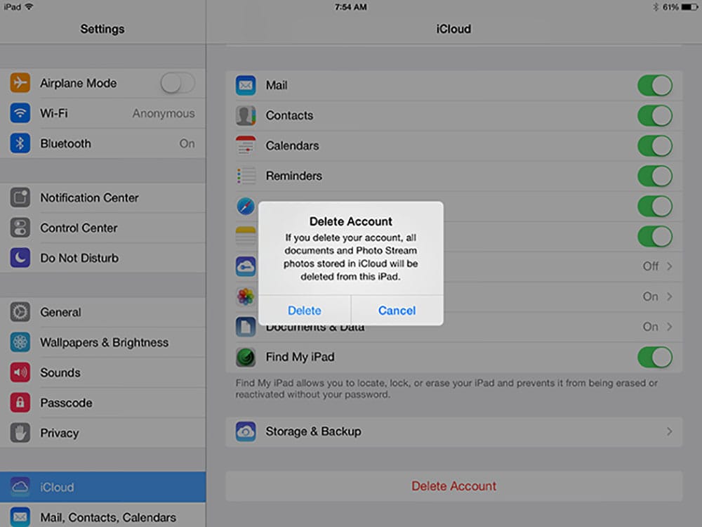 delelte apps from icloud