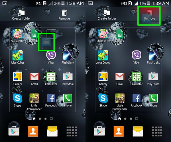 delete widgets on Android