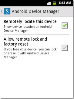 switch on Allow remote lock and erase option