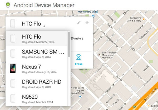go to Android device manager