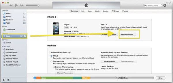 erase iphone data through recovery mood