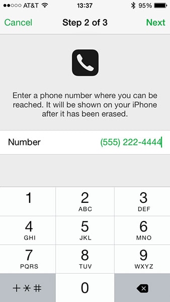 enter a phone number
