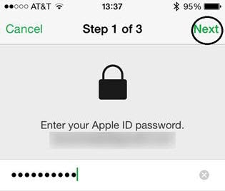 Enter Apple ID and password