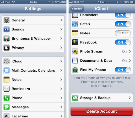 delelte icloud email account