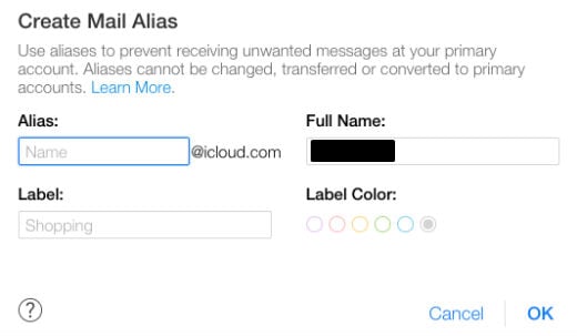 icloud alias