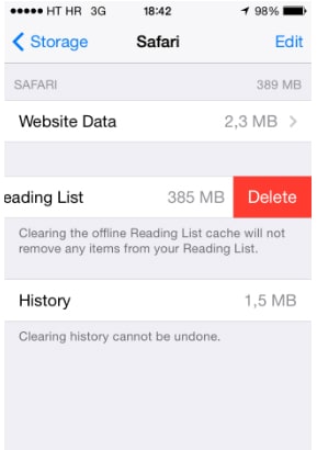 clear offline reading list