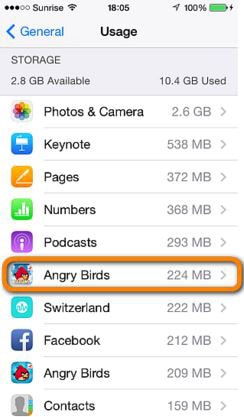 manage storage on iphone