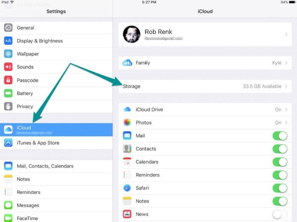 manage icloud storage