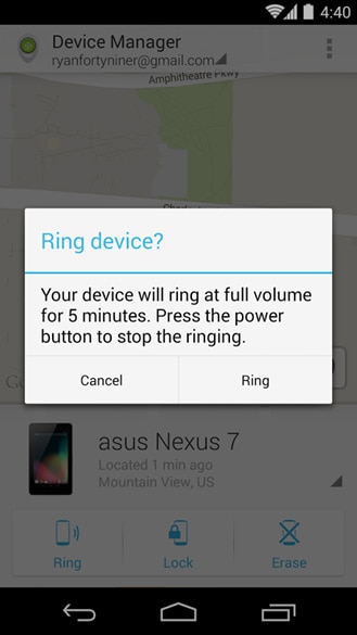 ring to locate Android