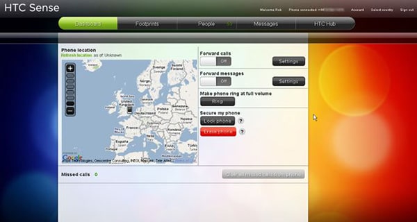 remotely wipe HTC phone