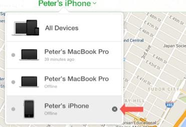 remove iphone from find my iphone