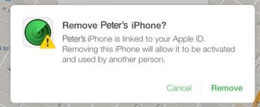 remove iphone from find my iphone