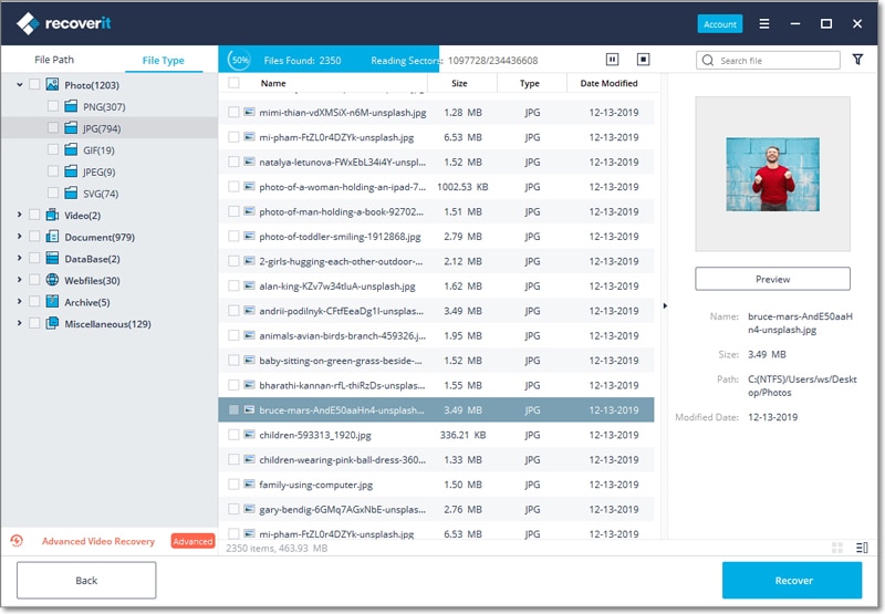 deep scan and recover data from failed hard drive