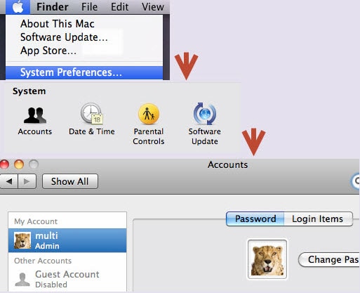 how to delete an account on a mac