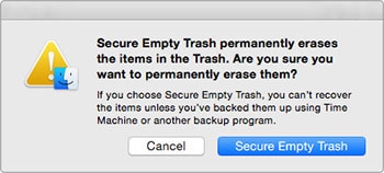 secure empty trash mac