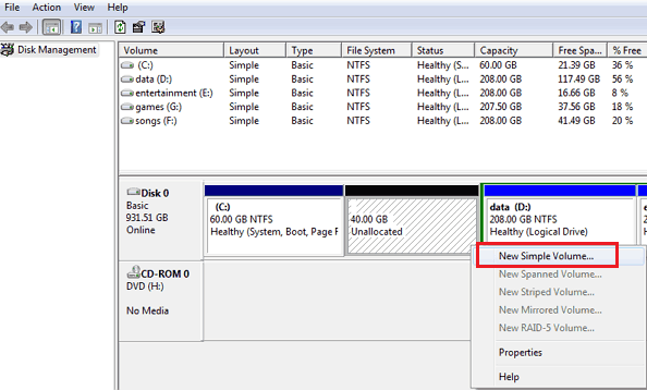 partitionner un disque dur externe