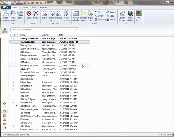 Wiederherstellung von Windows Live Mail E-Mails