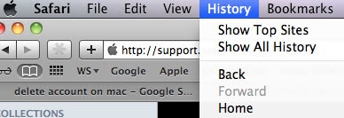 how to delete history on a mac